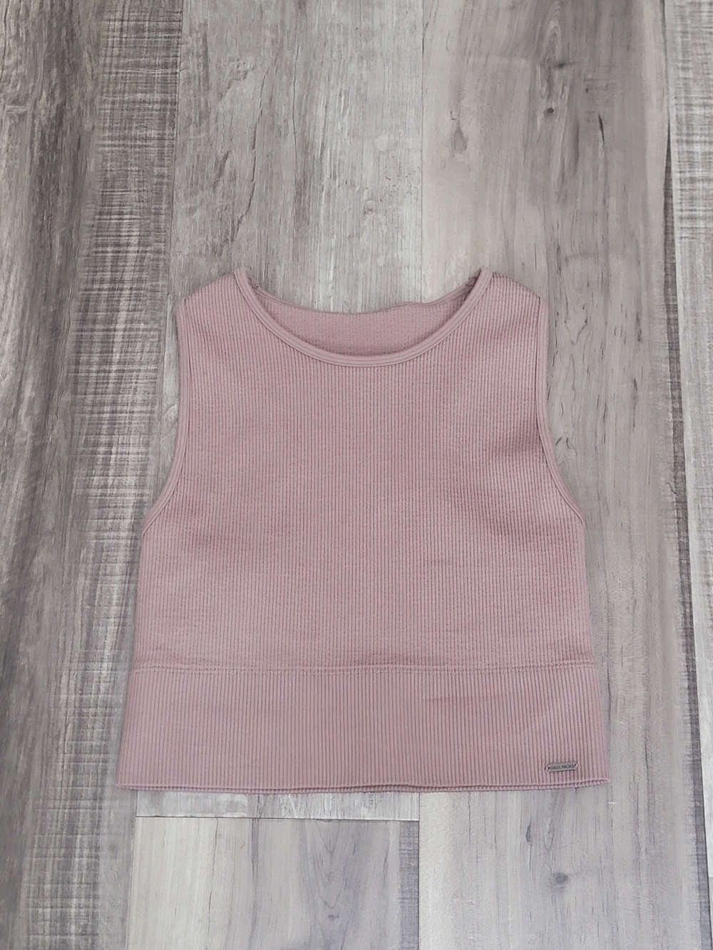 Hollister Gilly Hicks Ribbed Cropped Tank Top in Taupe
